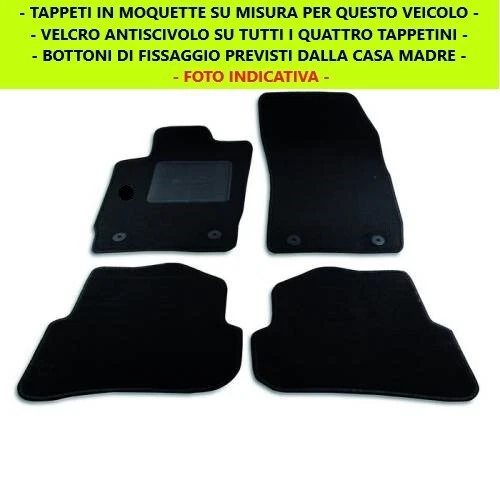 Tappetini Auto Compatibili Con Suzuki Alto 2009-2025 – Set Di 4 Pezzi In Moquette, Anteriori E Posteriori, Con 1 Gancio Di Fissaggio, Colore Scuro