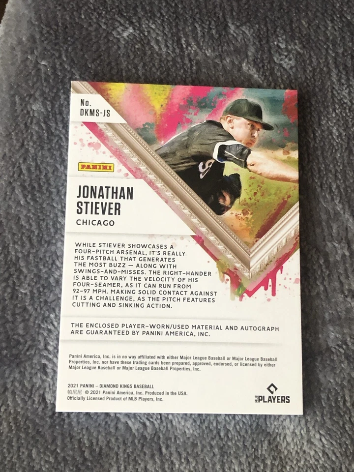 2021 Diamond Kings Baseball Jersey Auto Autograph /25 Jonathan Stiever Chicago - Image 2 of 3