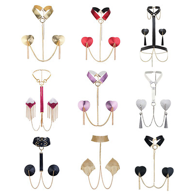 Womens Stickers New Chain Decorations Nipple Gift Toys Metal Halter Adhesive