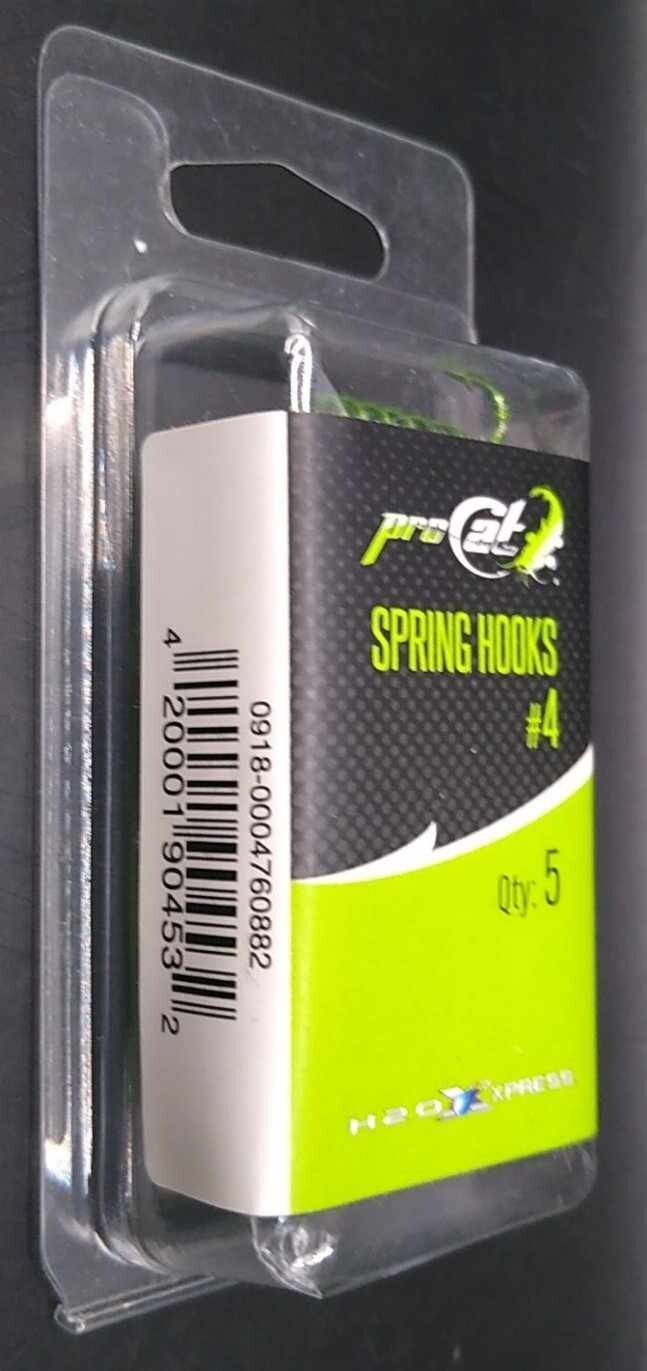 Pro Cat Spring Hooks, Treble Size #4 pk/5 ~ H20 Xpress ~ 156896 ~ Green 
