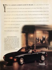 PRINT AD 1992 Mazda Miata Convertible Always Looked Good Black Just Feels Right
