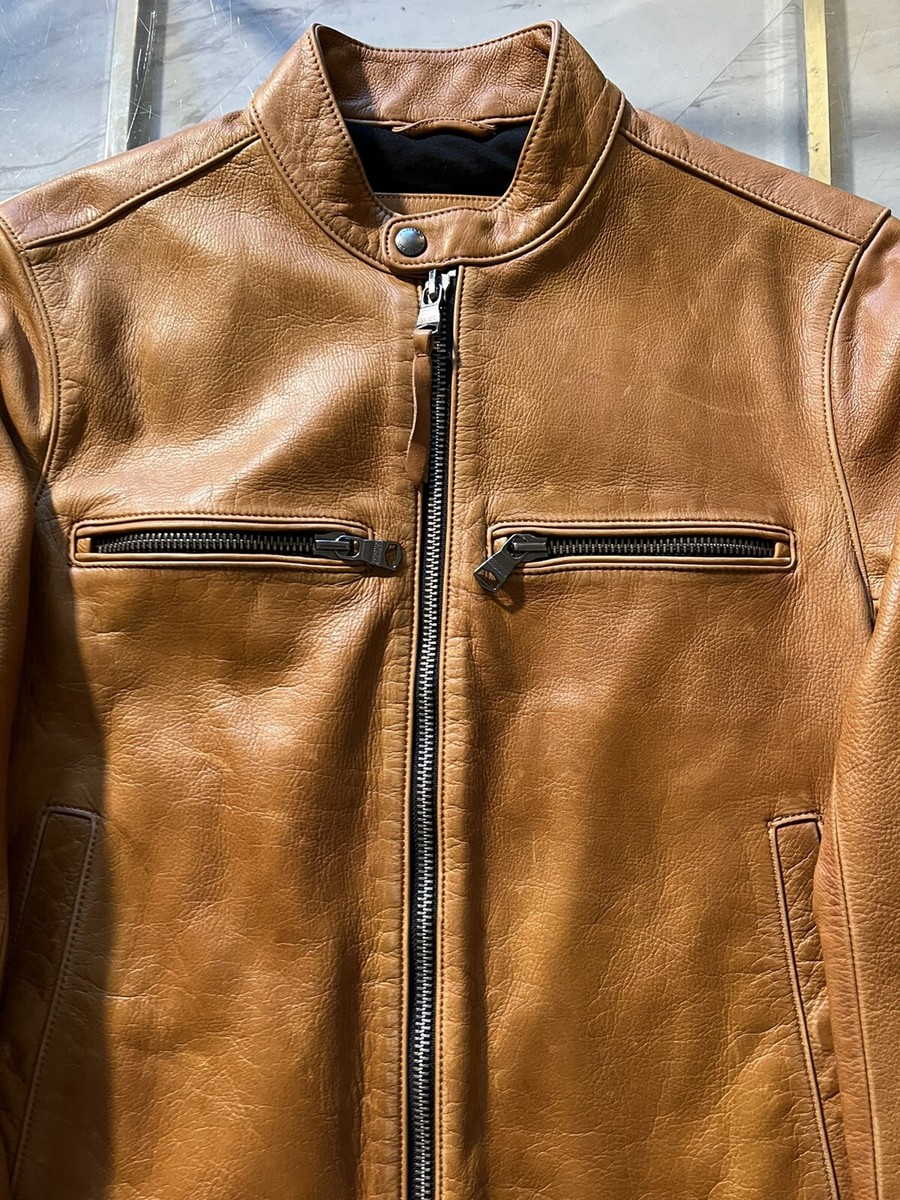 New Banana Republic Leather Biker Jacket Size Small Cognac New Banana Republic Leather Biker Jacket Size Small Cognac