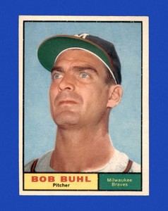 exmint 1961 gmcards topps buhl bob ex break