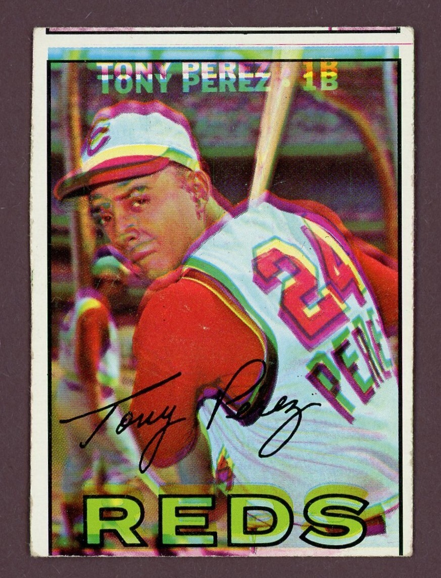 1967 Topps #476 Tony Perez Cincinnati Reds Error Card, GHOST IMAGE