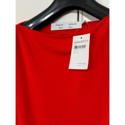 NWT Proenza Schouler - White Label Sz 4 draped crepe midi dress Fiery Red - Picture 4 of 13