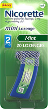 Nicorette 2 Mg Mini Nicotine Lozenges to Help Quit Smoking Mint Flavor 20 Count