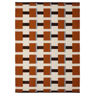 Stockholm Scandinavian Swedish Kilim Tile Rug Handmade Flat weave Large Area Rug