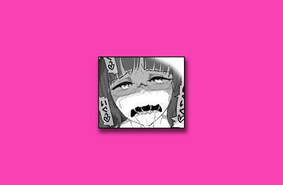 Anime ahegao manga pink speech bubble saliva drool face Custom Gaming Mat Desk