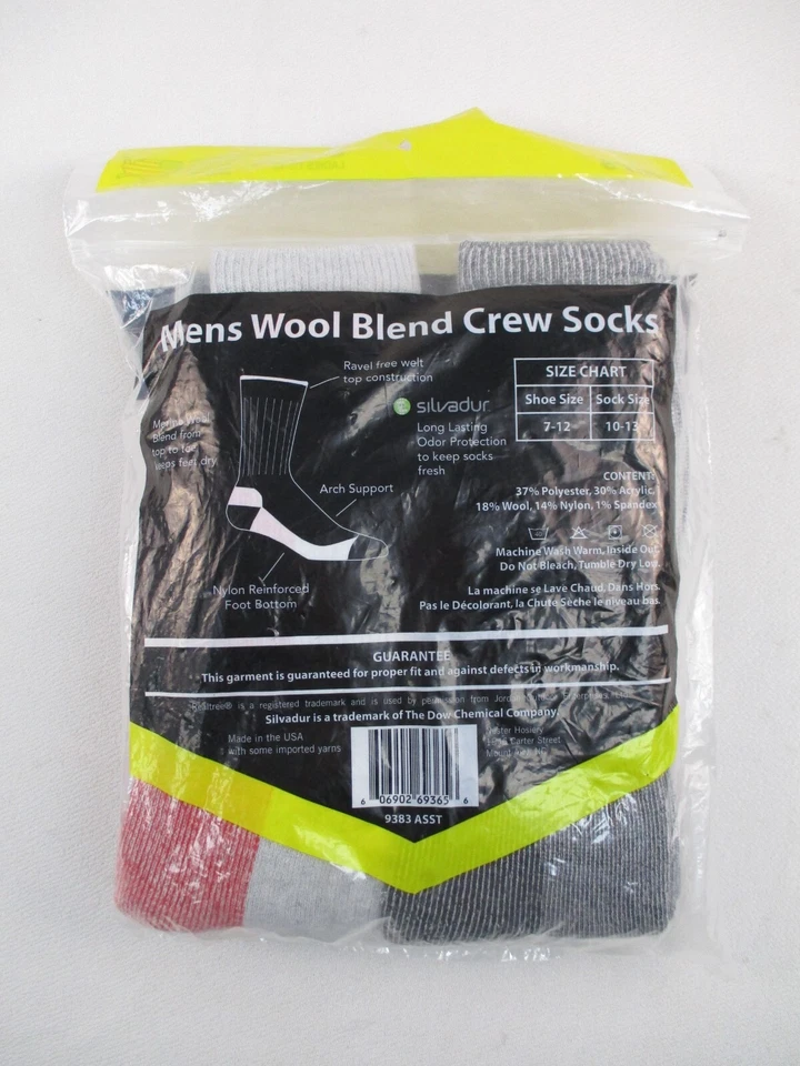 Realtree Wool Blend 4 Pair Crew Socks Men's Shoe Size 7-12 Made in USA - Image 4 of 4