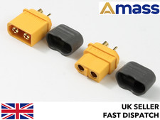 *GENUINE AMASS YELLOW XT60 & INSULATED CAPS* Male Female Connectors/Plugs XT60H