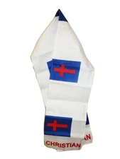 Christian Christ Cross Lightweight Flag Printed Knitted Style Scarf 8"x60"