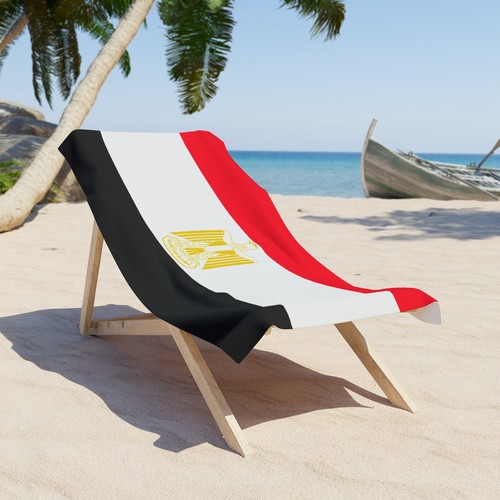 Asciugamano da spiaggia bandiera egizia 2 taglie | regalo egiziano orgoglio Cairo Giza Luxor Alessandria - Foto 2 di 5