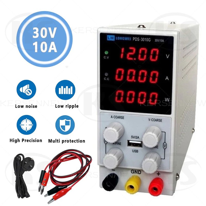 Adjustable Lab Bench Power Supply 30V 10A Switch DC Digital Precision Variable