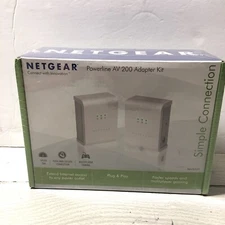 SEALED NEW NETGEAR XAVB101 Powerline AV Ethernet Adapter Kit Up to 200Mbps