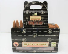 Black Champa Backflow Incense Cones by Satya 24 Pack SHIPS FREE BUY MORE & SAVE