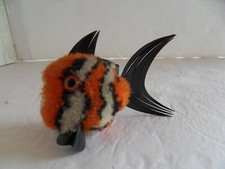 Steiff fish wool miniature orange with button Germany 837
