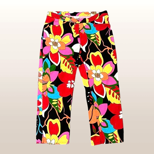 1990s Vintage Psychedelic design all-over pattern pants Women's