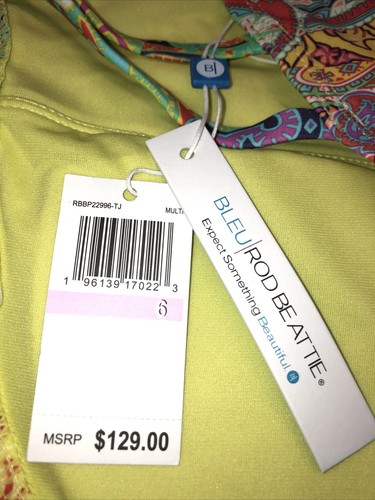 NWT Bleu Rod Beattie Size 6 Tie Back Halter Multicolored One Piece Swimsuit G5 - Picture 9 of 10