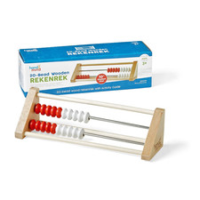 20-Bead Wooden Rekenrek Abacus, Colored Abacus for Kids Math, Wooden Counting Ma