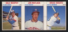 #121 DALE MURPHY, #122 Matlack, #123 Bochte - 1979 Hostess Panel: No Creases