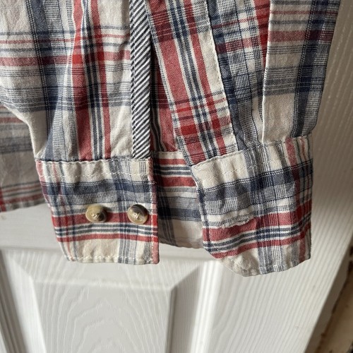 wrangler premium quality red blue plaid shirt xxl long sleeve cotton blend casua - Picture 4 of 7