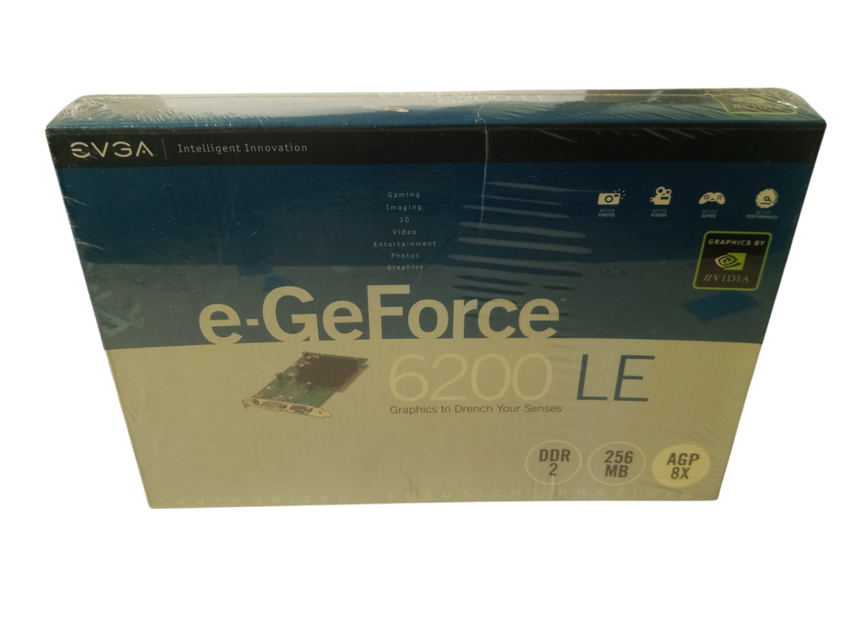 EVGA e-GeForce 6200LE 256MB DDR2 TV-Out DVI-I VGA AGP Video Card  New/SiOP