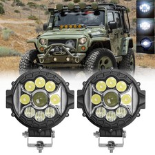 2x Round 7 LED Work Light Bar White Fog Pods ...