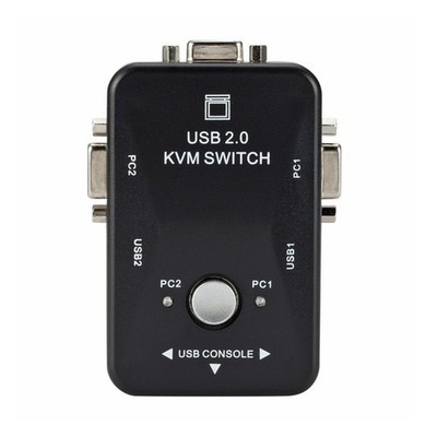 2-Port USB VGA KVM Switch Box For Mouse Keyboard Monitor Sharing 2 Computer PC