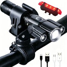 90000LM Rechargeable LED Mountain Bike Lights Bicycle Torch Front &Rear Lamp Set
