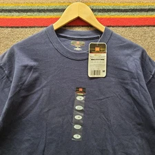 NWT Members Mark Navy Shirt Mens Medium Blue Plain Essential Crewneck Tee