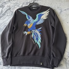 Avenue George V Paris Sweatshirt Black Eagles Rhinestone Men  s GV-2110 SMALL