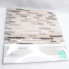 10-Pk H Peel and Stick Self-Adhesive Decorative Mosaic Wall Tile Backsplash