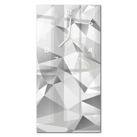 Glas-Wanduhr Rechteckig Im Hochformat 3D-Abstraktion WeißE Zeiger 30X60 Cm