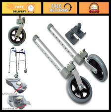 Swivel Lock Walker Wheels 5" with Free Flexfit Ski Glides - 1 Pair, Mobility Aid