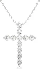 1/5 to 3/4 Carat Diamond Cross Pendant in 14k White or Yellow Gold (F-G, SI2-I1)