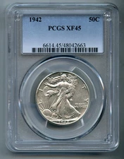 1942 Liberty Walking Silver Half Dollar PCGS XF 45