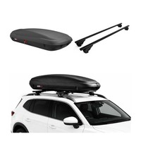 Carbonlook Dachbox 400L + DachträGer Seat Ateca 2016-2026 Schwarz AbschließBar