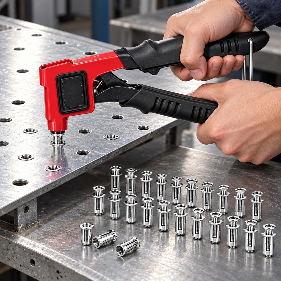30 Pieces Rivet Nut Kit with Installation Hand-Operated Button Head ...