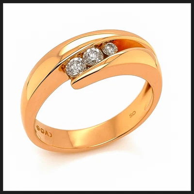 Orig. Garel Joaillier 18K 750 Rose Gold 0,225 Ct. T. Diamond Ring RS 56 like new - Bild 1 von 4