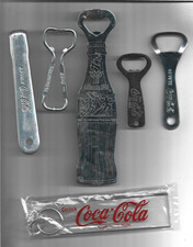 SIX DIFFERENT COCA COLA BOTTLE OPENERS ALL OLD NEW OLD STOCK