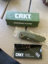 CRKT Overland Green 6280 Pocket Knife Schwarz Design Frame Lock Stonewash Blade