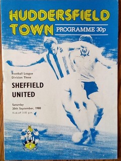 Huddersfield Town v Sheffield United programme Division Three 20 September 1980
