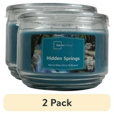 (2 pack) Mainstays Hidden Springs Scented 3-Wick Glass Jar Candle, 11.5 oz