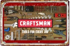 Craftsmans Tools Service Advertising  All Metal Tin Sign  up to 12 x 18" Vintage