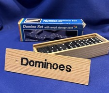 28 Piece Domino Set with Wooden Storage Case - NOS