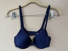 NEW Chantelle C13B60 13B60 C-Jolie T-Shirt Underwire Bra US/UK 32C Navy Blue