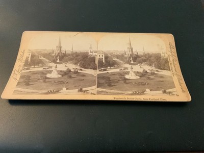 Washington D.C. ~ Fourteenth Street Circle from Portland Flats  -StereoView Card