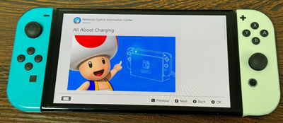 Nintendo Switch OLED Handheld Console - Blue White with Charger