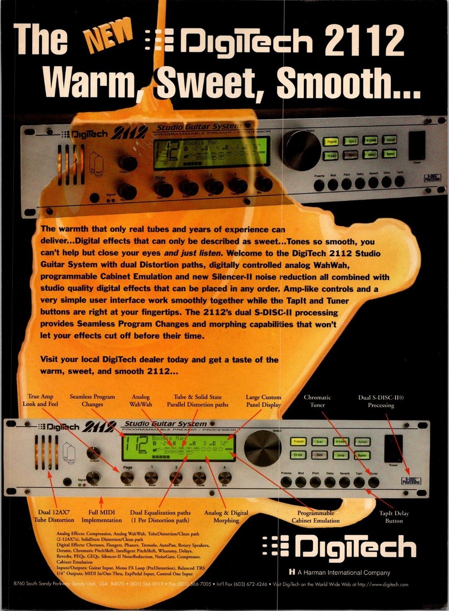 Digitech 2112 Studio Guitar System Original Vintage Print Ad | eBay