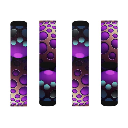 All Over Print Adult Socks Psychedelic Polka Dots Colorful Fun Funky - Picture 7 of 9